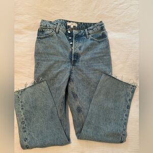 Dynamite Gisele Denim Pants - 27 Waist - Light blue - distressed hems